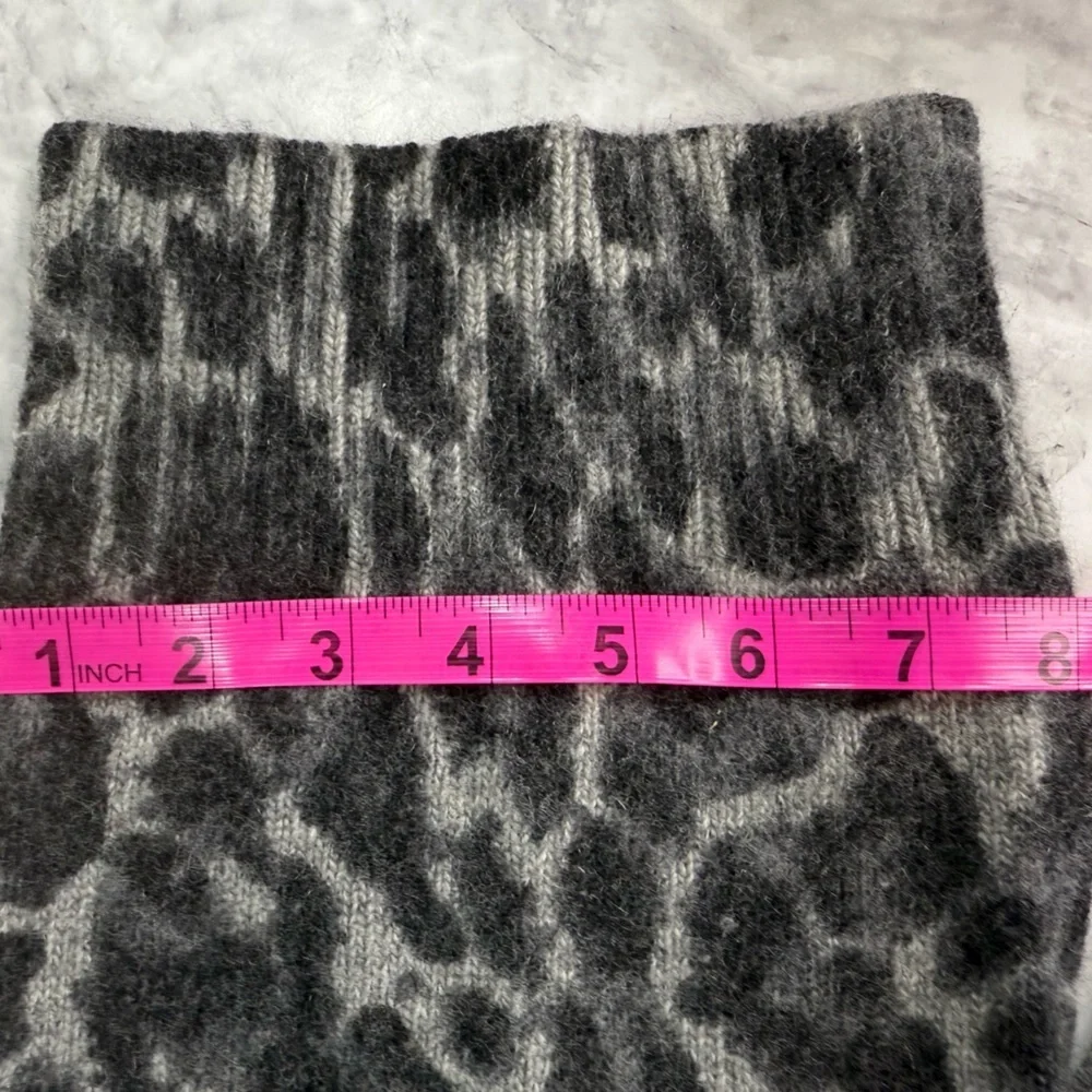 JCrew  Gray wool/cashmere blend is Leopard Print Scarf